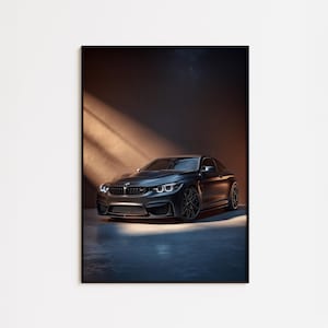 BMW M4 Coupe | BMW Posters | BMW wall art | bmw room decor | printable car poster | car guy gift | Digital Download | Sports Car Posters