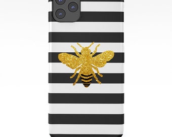 gold glitter effect honeybee iPhone 6 Plus iPhone 6S iPhone 8 spring Honeybee on golden print phone case