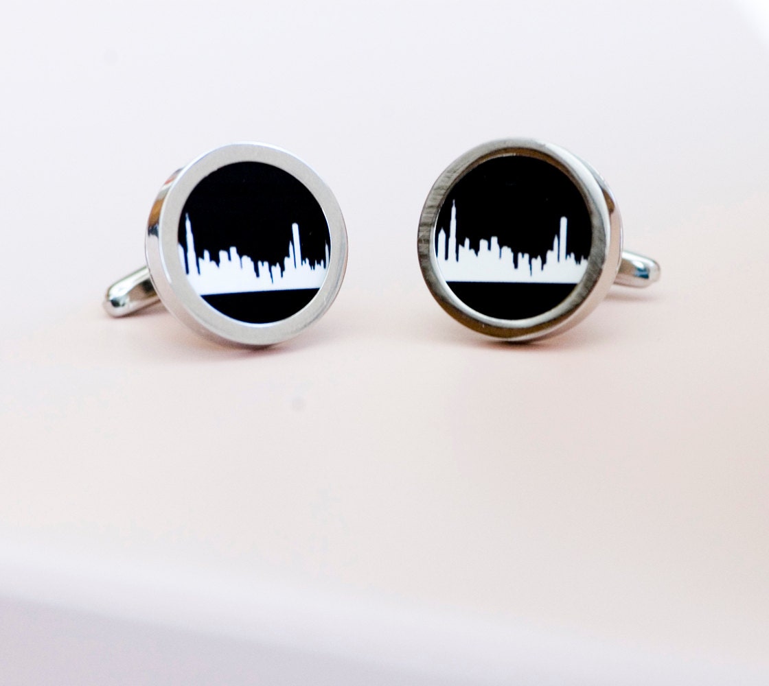 Chicago Skyline on Cufflinks Husband, Weddings, Novelty Cufflinks
