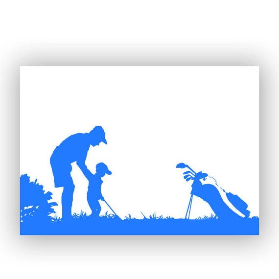 Download Father And Kids Playing Golf Fine Art Print Silhouette Wall Etsy