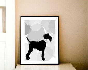 Welsh Terrier Art - Fine art print, welsh terrier dog , black silhouette