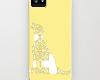 Floral Labrador Retriever in yellow on Phone Case - , iPhone 14, iPhone 14 Plus, Samsung S21, Lab Dog Gifts, Gifts for her, iPhone 11