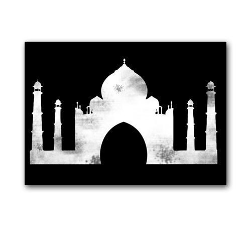 Das Taj Mahal Kunstdruck Schwarz Und Weiss Silhouette Etsy