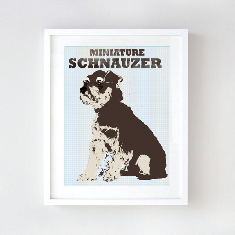 Miniature Schnauzer Dog Art Fine art print , Wall Decor , Dog print image 1