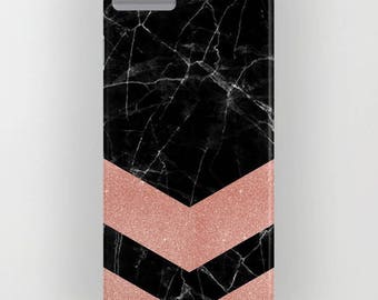 Black Marble with Rose Gold Pattern 2 on Phone Case -   iPhone 11, iPhone X, Marble, Black Marble, Rose Gold, iPhone X, Samsung S21