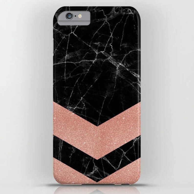 Samsung S9 iPhone X iPhone 8 Black Marble iPhone X Marble Rose Gold Black Marble with Rose Gold Pattern 2 on Phone Case
