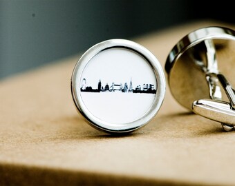 London skyline on Cufflinks - Unisex cufflinks, Husband, Weddings, novelty cufflinks,  silhouette fathers day gift for him