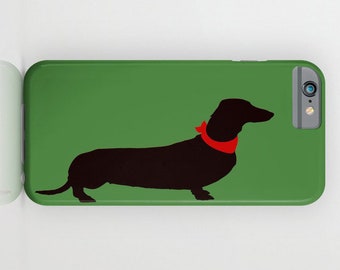 Dachshund Dog on Bottle green Phone Case - Sausage Dog, Samsung S21, iPhone 14,  Dachshund Gifts, Dog Gift Ideas, Gifts for her , iPhone 11