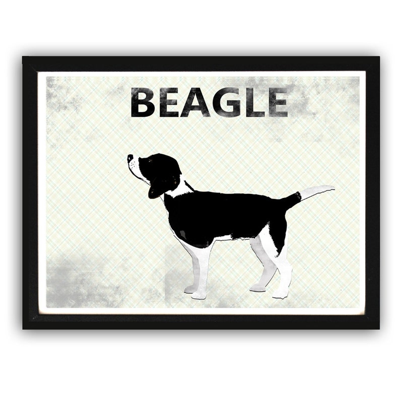Beagle Dog Fine art print, Dog collection, Beagle art, dog art, Beagle silhouette black and white dog art image 1