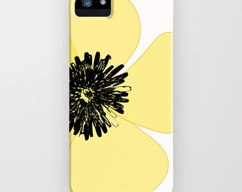 Yellow poppy flower Phone Case  -  flower, Poppy, Yellow, Poppy Phone Case, Mothers day, iPhone X, Samsung S21