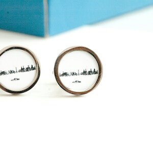 Liverpool city skyline on Cufflinks Husband, Weddings, novelty cufflinks, liverpool silhouette fathers day gift for him image 1