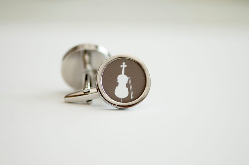 Cello Cufflinks Music cufflinks, Men's Cufflinks, Husband, Wedding gift, Novelty cufflinks for him, Cello image 3