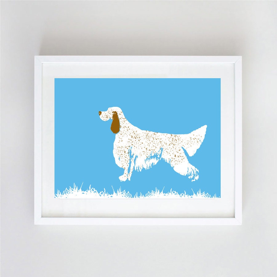 English Setter Dog Art Wall Art, English Setter Print, Dog Breed