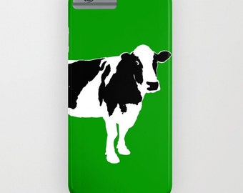 Cow on green on Phone Case -  Cow art, iPhone 14, iPhone 14 Plus, Samsung S21, Gift Ideas, iPhone 11