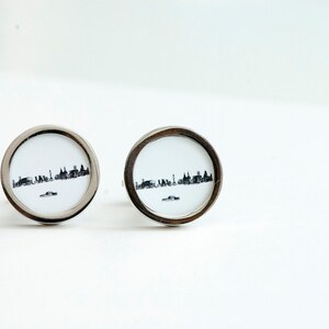 Liverpool city skyline on Cufflinks Husband, Weddings, novelty cufflinks, liverpool silhouette fathers day gift for him image 2