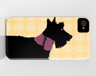 Scottish Terrier Dog on Phone Case - scottie, black, pet lover, iPhone 14, iPhone 14 Plus, Samsung Galaxy S6 , iPhone 11