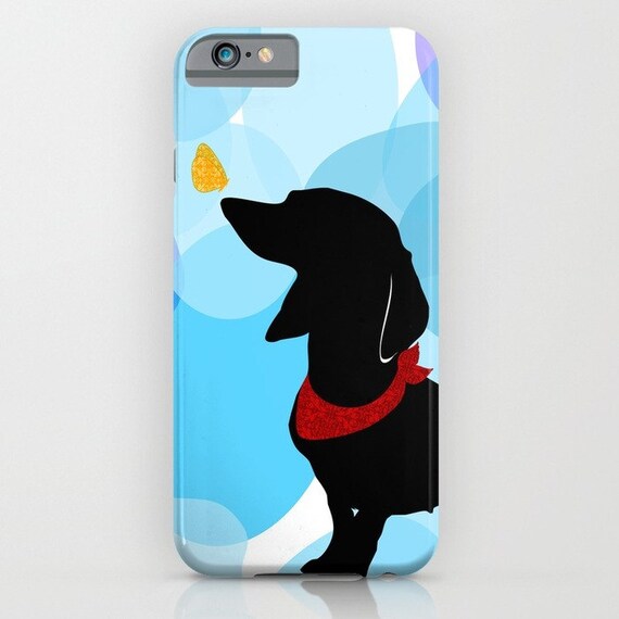 Dachshund Dog On Blue Bubbles Phone Case Iv Dog Gift Etsy
