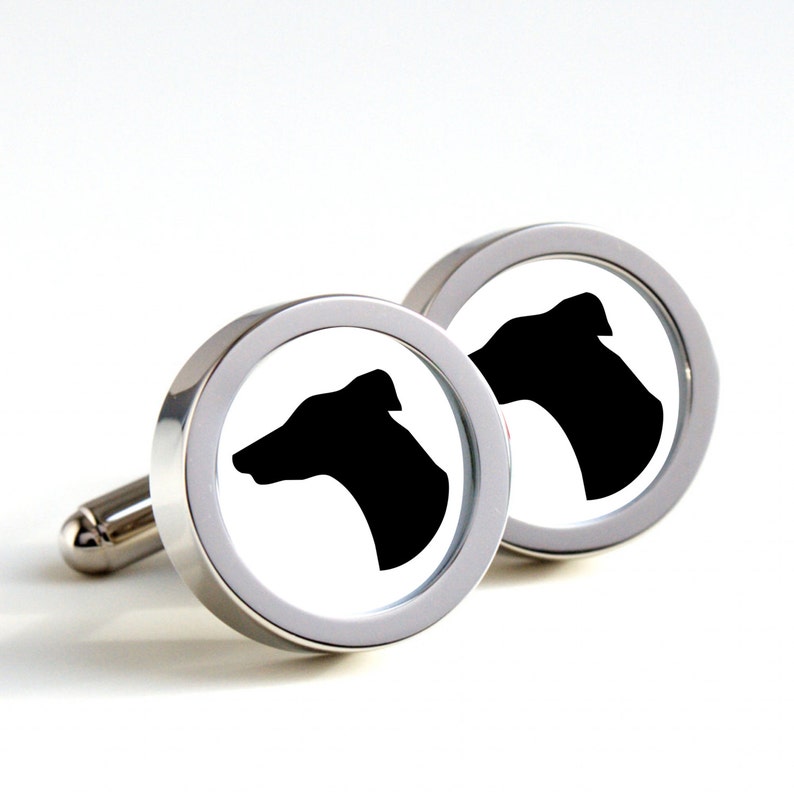 Greyhound Dog Silhouette Cufflinks Mens Cufflinks Cufflinks Etsy