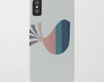 Patterned Bird - Geometric stripes on phone case