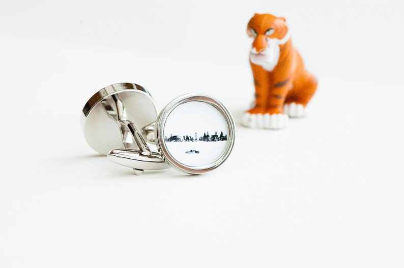 Liverpool city skyline on Cufflinks Husband, Weddings, novelty cufflinks, liverpool silhouette fathers day gift for him image 4