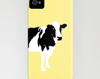 Cow on yellow on Phone Case -  Samsung S21, iPhone 14, iPhone 14 Plus, Gift Ideas, Gift for farm lovers, iPhone 11