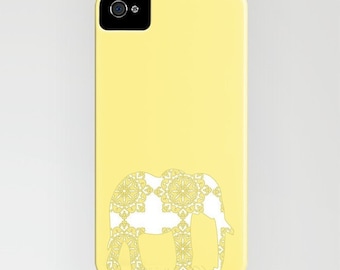 Elephant on yellow Phone Case - , iPhone X, iPhone 14 Plus, Samsung S21, Elephant Gifts, Gift Ideas, Gifts for her, elephant iPhone x case