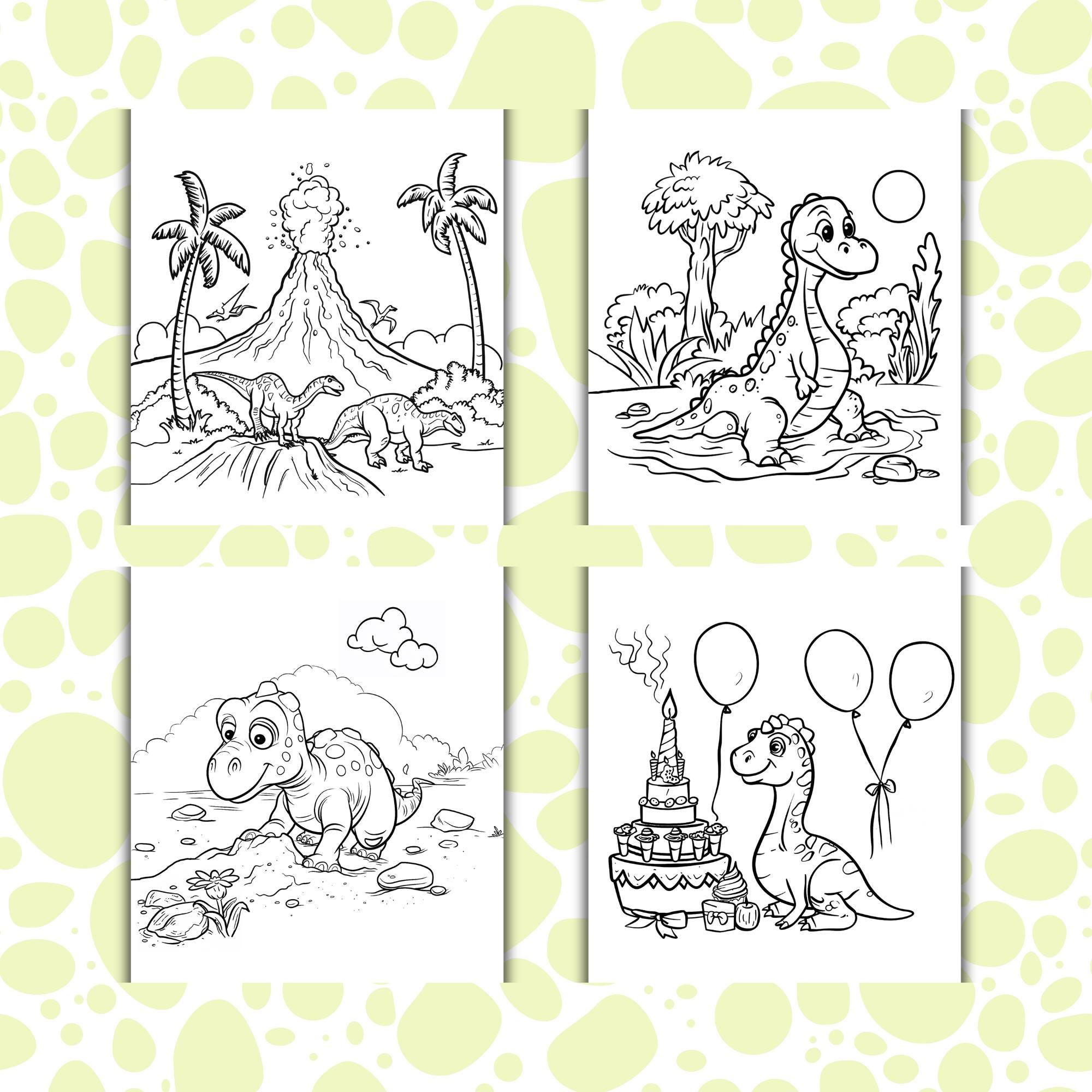 Dinosaur Coloring Pages | A4 Kids Printables (PDF Download) - Etsy