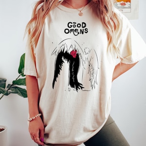 Good Omens Lover T Shirt, Good Omens Vintage Lgbtq Gift Sweater, Cute Aziraphale and Crowley Couple T-shirt, Good Omens Movie Sweatshirt,Bag