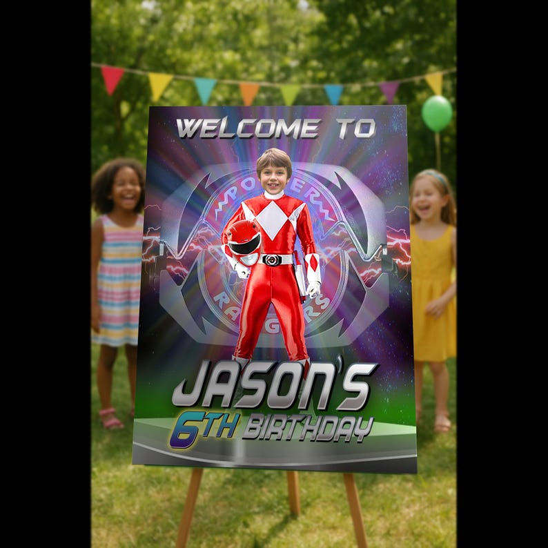 Power Rangers Birthday Party Welcome Sign - Etsy