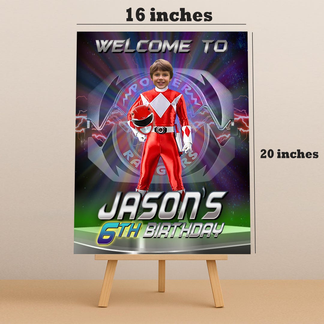 Power Rangers Birthday Party Welcome Sign - Etsy
