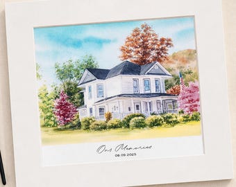House portrait, House painting, Housewarming gift, Realtor gift, Home painting, Home portrait, Custom painting, Watercolor home painting