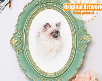 Aangepaste mini aquarel huisdier portret, hondenportret van foto, handgeschilderd huisdier portret, kattenportret, huisdier Memorial cadeau, huisdier verlies cadeau,