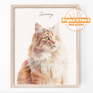 Retratos personalizados em aquarela, usando fotos de animais de estimação, retratos digitais personalizados de cães, retratos de gatos, retratos personalizados de cães, arte personalizada em memória de animais de estimação