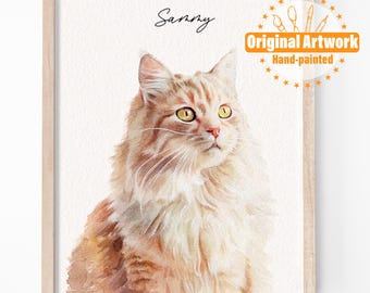 Custom Watercolor Pet Portrait,Using Pet Photo,Personalized Digital Dog Portraits,Cat Portraits,Custom Dog Portraits,Custom Pet Memorial Art