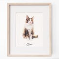 Mini Custom Watercolor Pet Portrait, Cat Portrait From Photo, Hand Painted Pet Portrait, Pet Painting, Original Art, Pet Memorial Gift