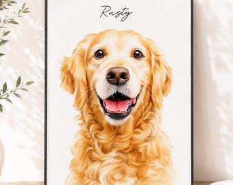 Aangepaste handgeschilderde huisdierportretten, met behulp van huisdierfoto, gepersonaliseerde aquarel hondenportretten, kattenportretten, cadeau hondenliefhebber, aangepaste huisdier herdenkingskunst