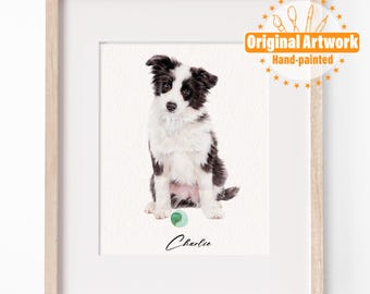 Mini aangepaste aquarel huisdier portret, hondenportret van foto, handgeschilderd huisdier portret, huisdier schilderij, originele kunst, huisdier Memorial cadeau