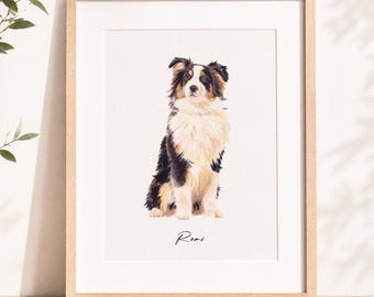 Aangepaste mini aquarel huisdier portret, mini hondenportretten van foto's, aangepaste huisdier portret kunst, mini schets portret, huisdier gedenkteken