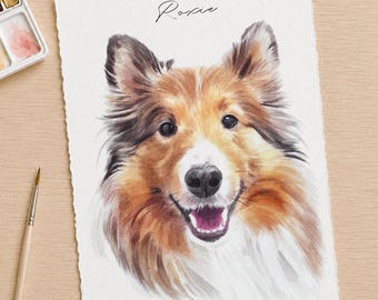 Custom Hand Painted Pet Portrait,Watercolor Dog Portrait From Photo,Cat Portrait Painting,Pet Memorial Gift,Pet Loss Gift