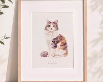 Custom Hand Painted Watercolor Cat Portrait, Mini Dog Portraits from Photos,Custom Pet Portrait from Photo,Mini Sketch Portrait,Pet Memorial