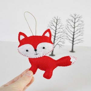 Friendly Red Fox Christmas Ornament Baby Shower Party Favor image 1