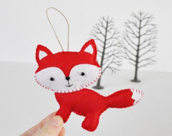 Friendly Red Fox Christmas Ornament - Baby Shower - Party Favor