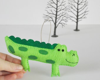 Plush Alligator Christmas Ornament- Baby Shower - Party Favor
