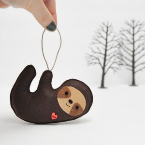 Sloth Christmas Ornament Baby Shower Party Favor image 1