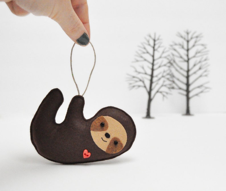 Sloth Christmas Ornament Baby Shower Party Favor image 1