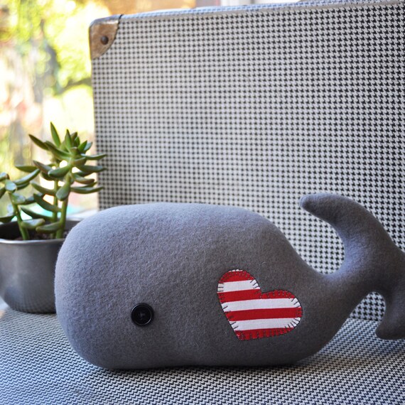 Whimsical Gray Plush Whale | Etsy