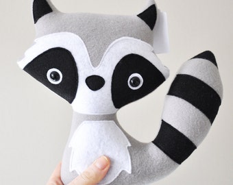 Plush Raccoon - Woodland Creature - READY TO SHIP