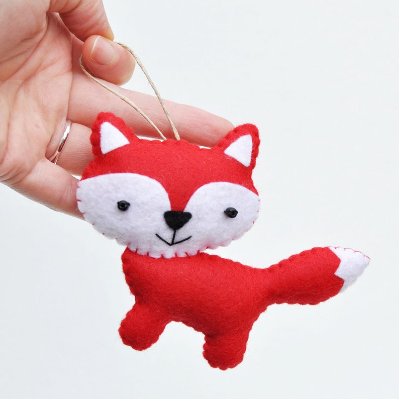 Friendly Red Fox Christmas Ornament Baby Shower Party Favor image 2