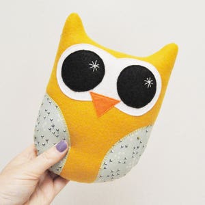 Mustard Yellow Plush Owl READY TO SHIP image 2