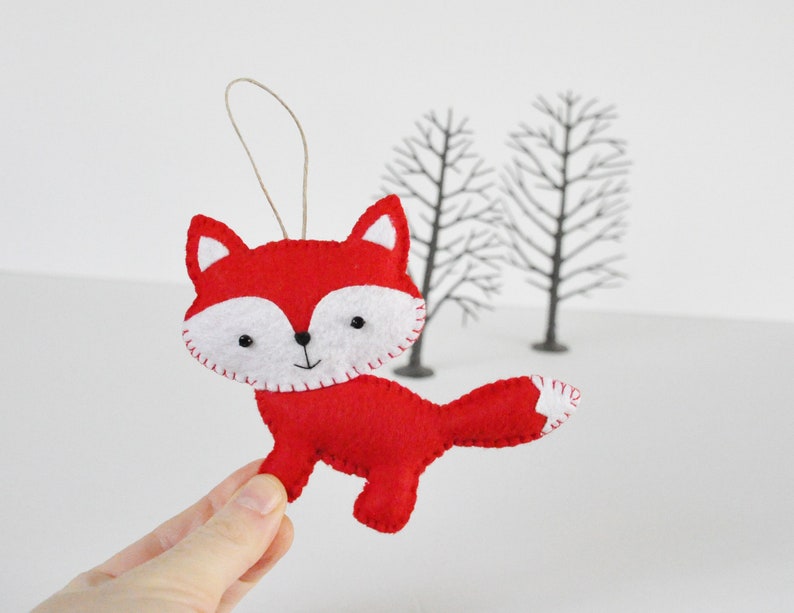 Friendly Red Fox Christmas Ornament Baby Shower Party Favor image 1